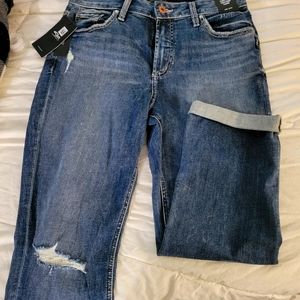 Silver jean. Avery crop.